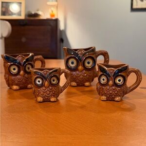 Set of 4 vintage owl measuring cups